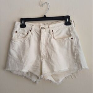 AGOLDE Womens White Parker Cotton Denim Jean Shorts Size 24